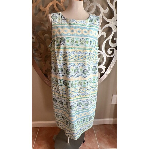 Talbots Dress Size 14 Seashell White Open Bow Back Sleeveless Shift NEW NWT - Picture 1 of 11